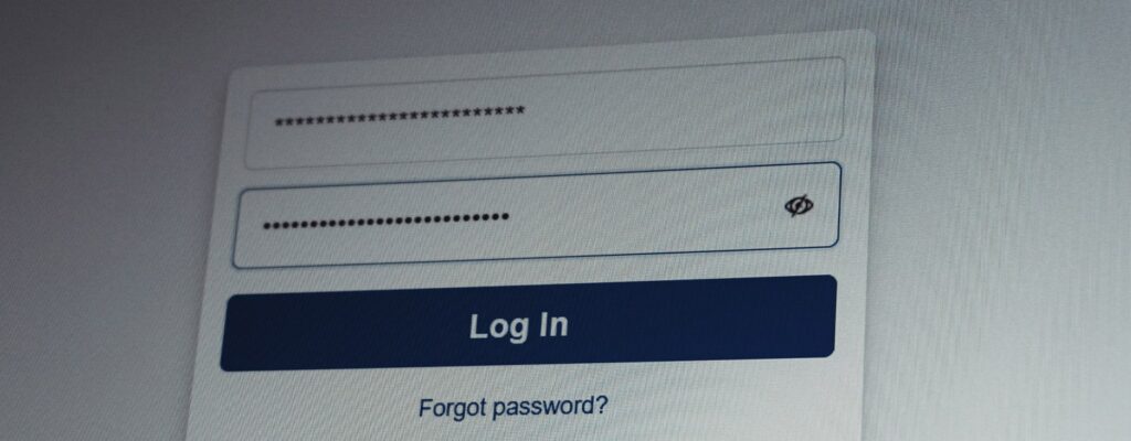 Password management best practices displayed on a computer monitor