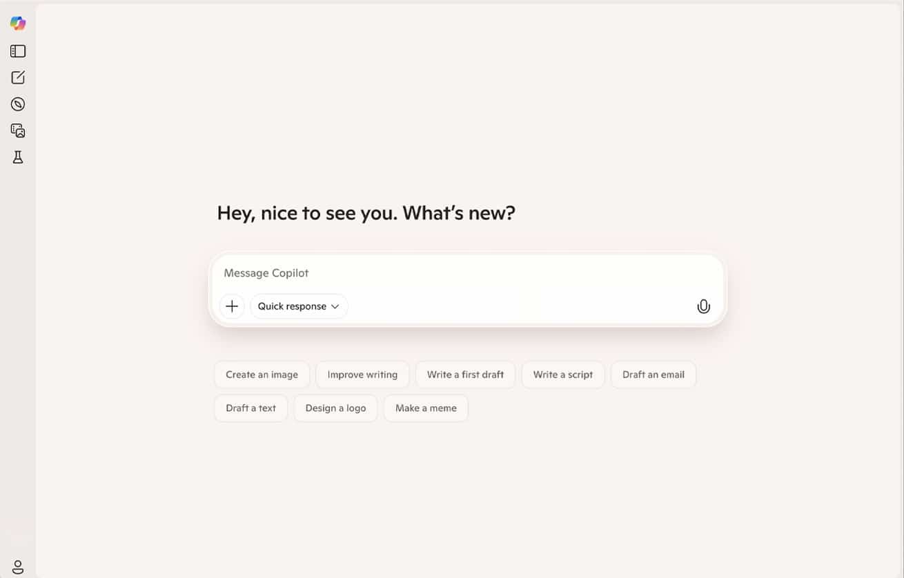 A screenshot of Microsoft Copilot